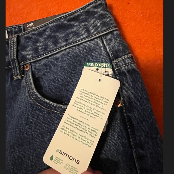 Boho butterflies high waist extra wide leg R&B fit organic cotton jeans NWT - Picture 8 of 13